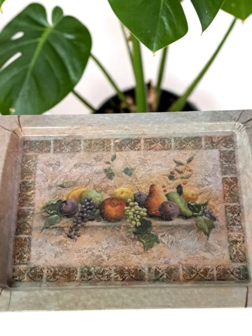 Pimpernel Tuscan Fruit Serving Tray 19x14 Melamine Vintage Decor